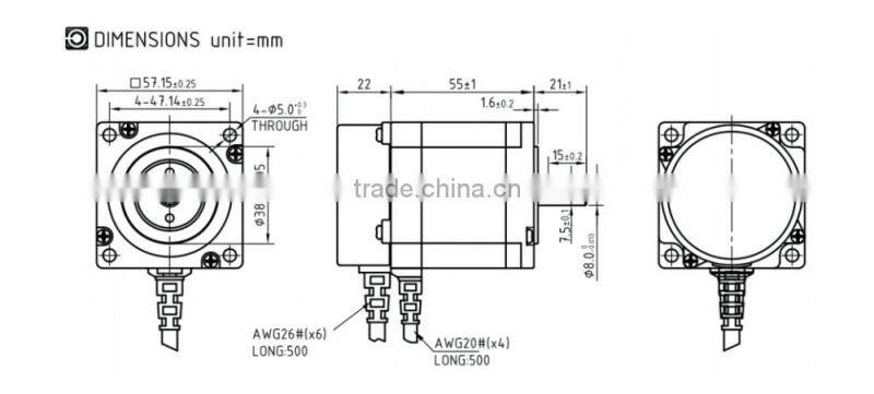 low cost 3NM 4A 3PH NEMA23 57mm 24 volt industrial close loop stepper motor driver kit