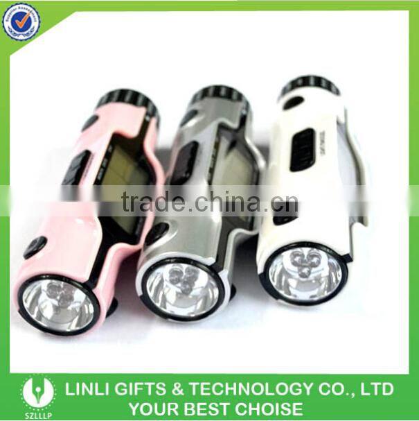 Promotional gift led torch world time travel clock