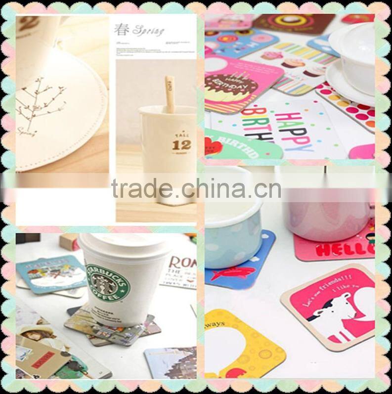 Custom Beer/Wine Absorbent Printed Paper Coaster/Mat Promotional For Pub/Bar