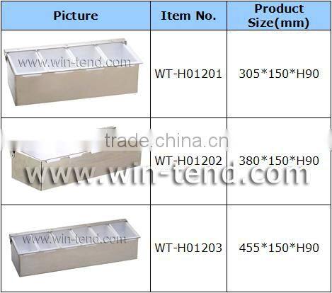 Condiment organizer kitchen 6 compartment storage plastic spice containers