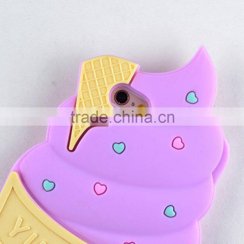 custom silicone ice cream type cell phone case for iphone 6