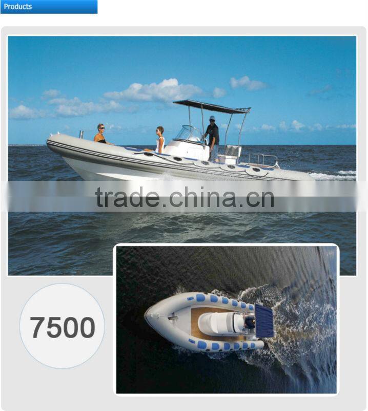 8m CE approved Fiberglass hull RIB boat (7500RIB)