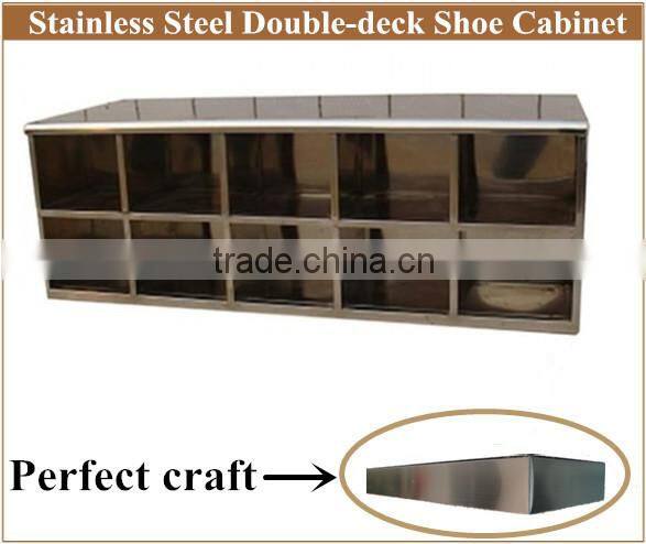 Stainless steel shoe cabinet double-deck single or double sided