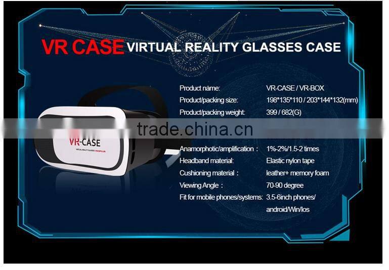 3D vr virtual reality headset 3d vr glasses 5th version for 3.5 to 6 inch smartphones for 3d movies.