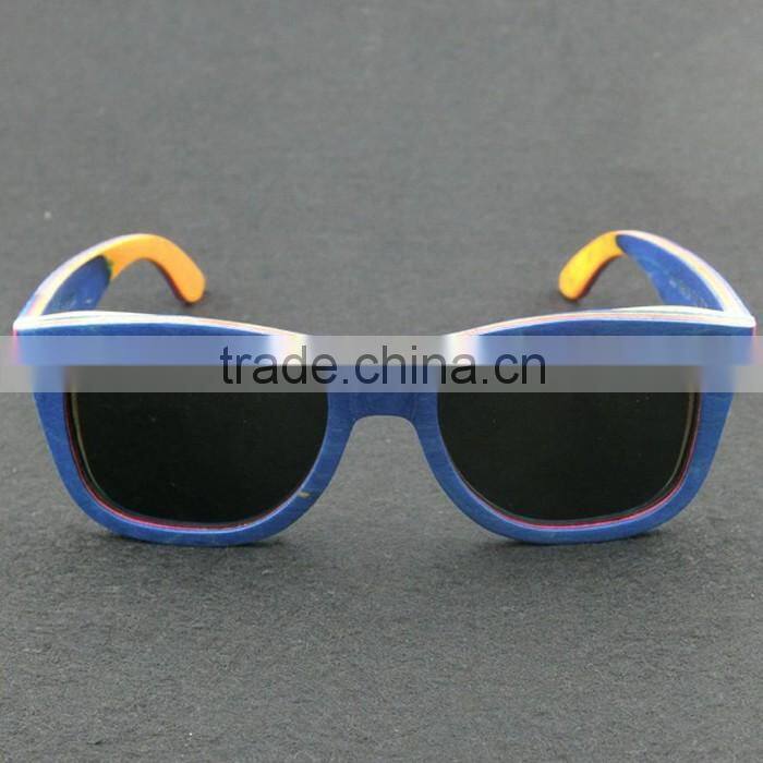 Recycled skateboard bamboo italian wood sunglasses