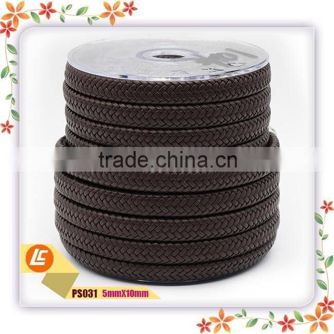 plain braiding genuine cowhide leather rope 10 mm