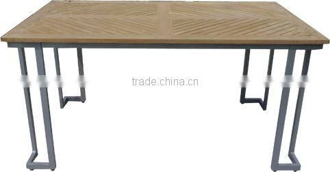 aluminum frame powder coated outdoor furniture sling table with teak