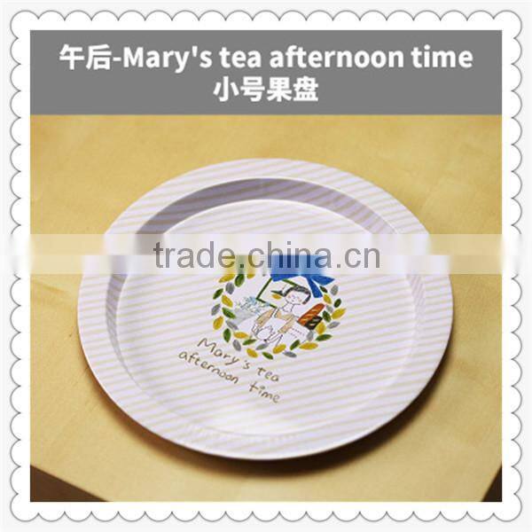 fashion round metal tin tray