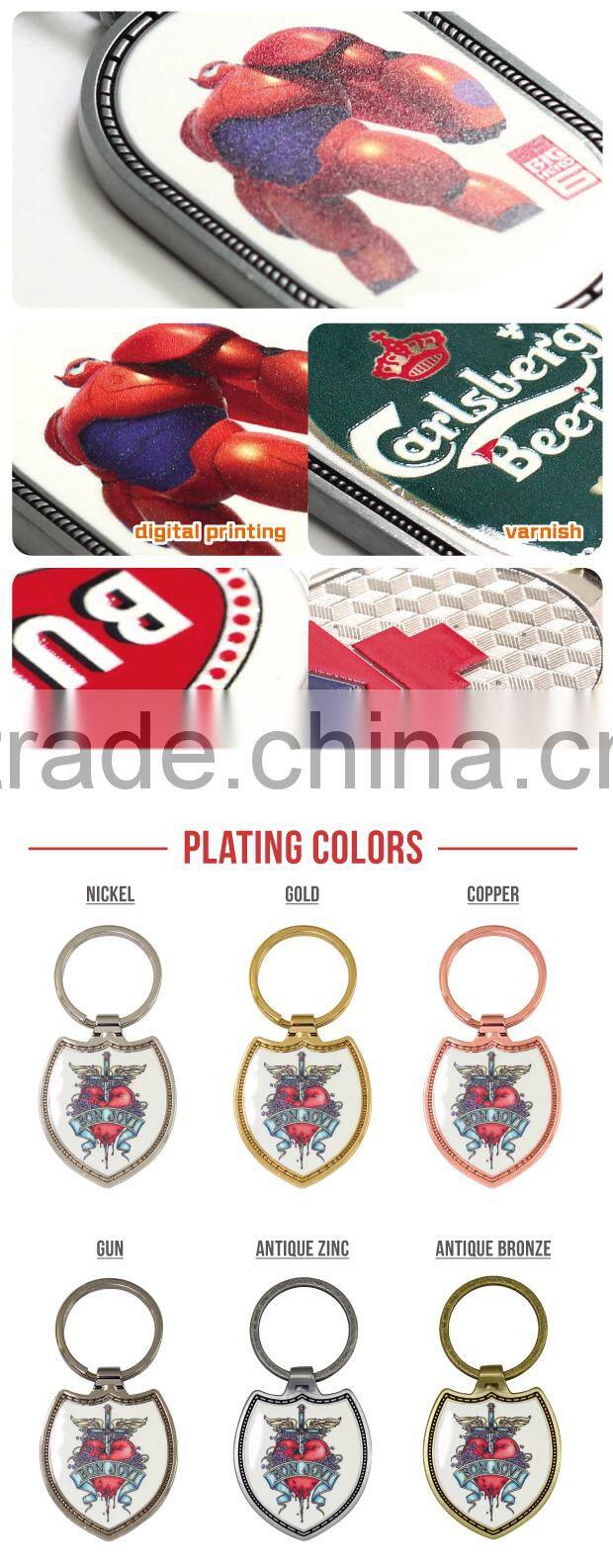 Specialized in Creative bon jovi digital-printed metal keychain for gifts
