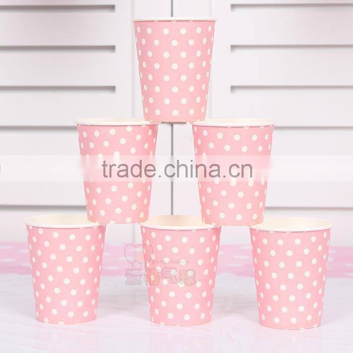 Baby shower pink polka dot party paper tableware