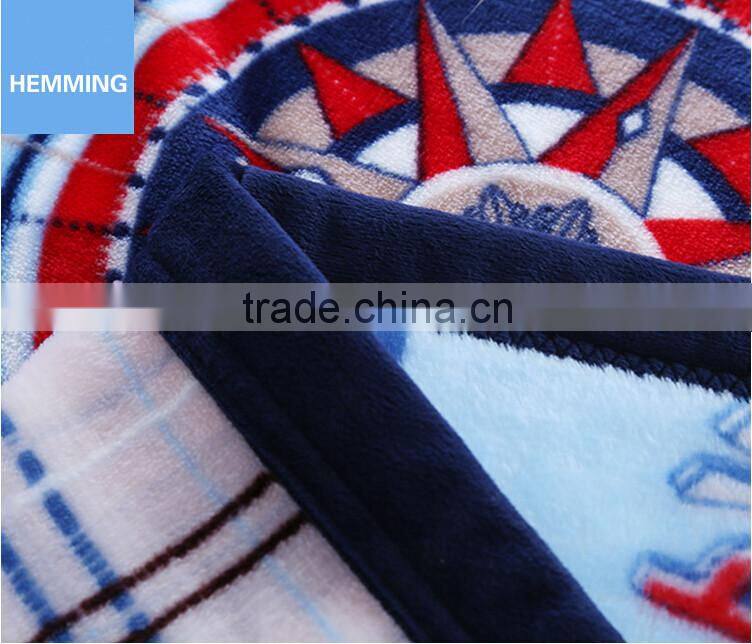 Rotary printed color flannel fleece blanket