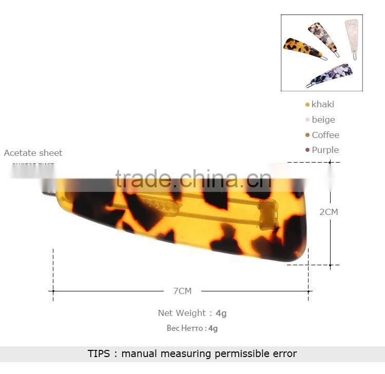 Handmade jewelry mix color acrylic hair clips fashion hair accessory for kids