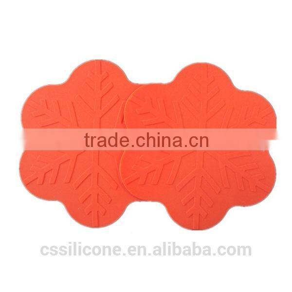 High temperature resistance silicone mat/snowflake shape table mat/custom made cup mat