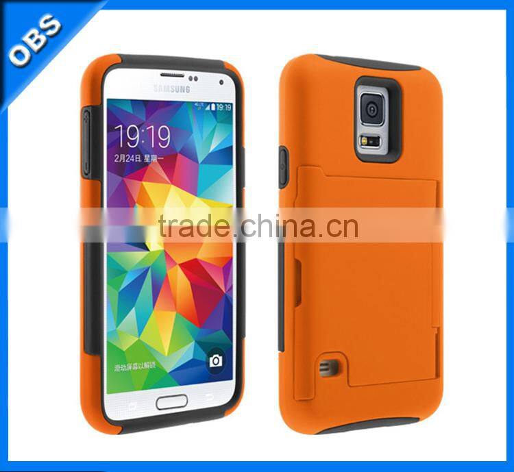 PC silicone mobile phone case with stand case function for samsung S5