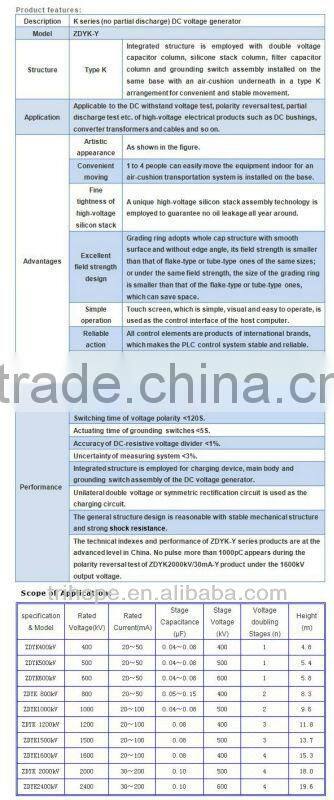 K Series (No Partial Discharge) DC Voltage Generator