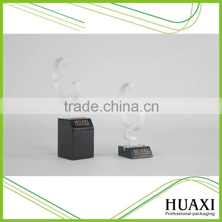 Wooden Black Square Single Watch Display Stand With C Ring