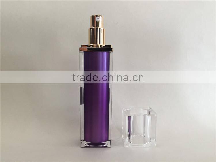 Luxury acrylic square airless spray cosmetic bottle