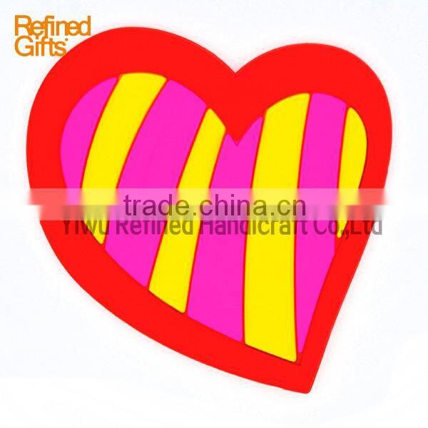 Soft Pvc Bespoke Heart Flower Coasters High Quality Water Cup Pads Promotional gifts