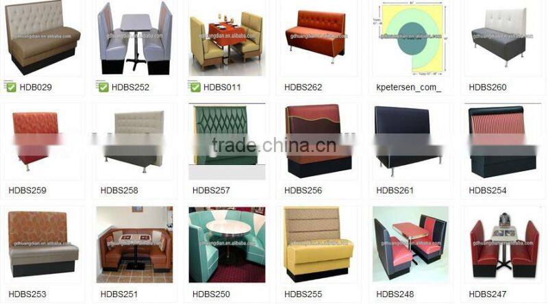 PU leather booth sofa, restaurant booth, orange leather sofa HDBS392