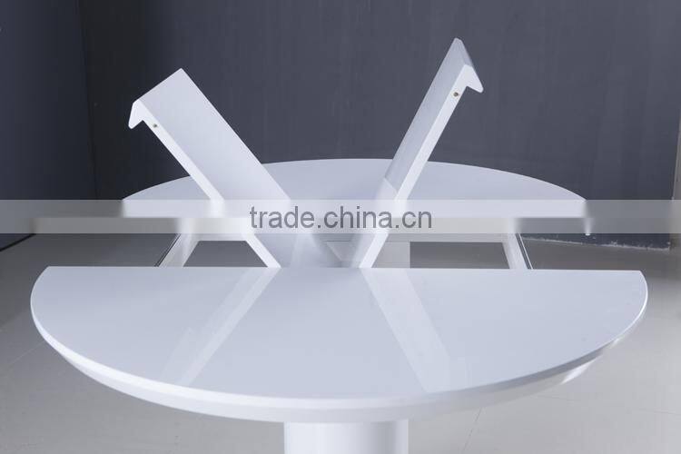High gloss round rotating dining table designs