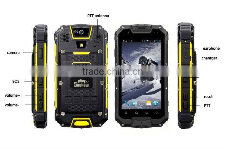 snopow M8 IP68 waterproof quad core walkie talkie 5km android 4.4 NFC wireless charger 4.5 inches rugged waterproof cell phone