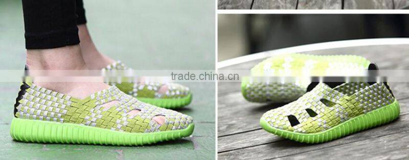 NEW MODEL FLAT ELASTIC SANDAL SHOES HANDMADE WOVEN WOMEN SANDAL SHOES