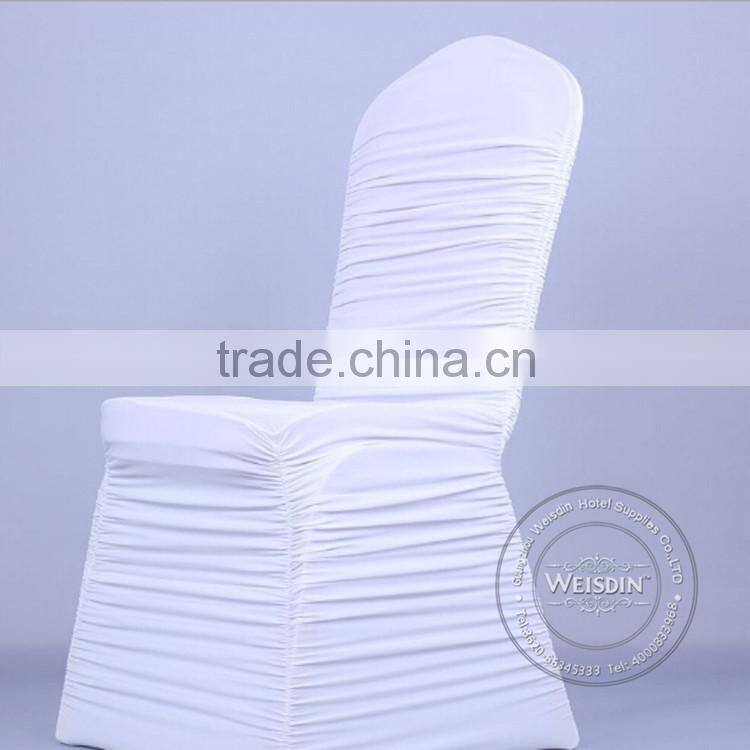 Luxury wedding hotel banquet cheap spandex lycra ruffled chair cover wholesale China