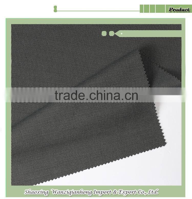 Shaoxing high quality interlock yarn dyed stretch 100 polyester knit fabric