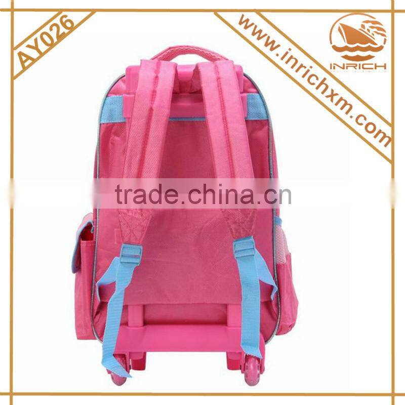 Cute Pink Trolley Backpack Girl School Bag For Little Girl