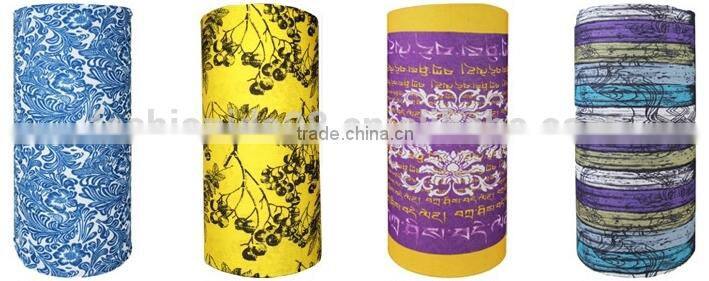 Fashion microfiber fabric tube multifunctional headwear bandanas