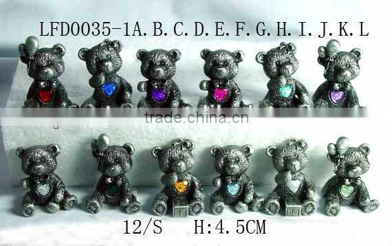 Small Cute Pewter Animal Sculpture, Bear Crafts