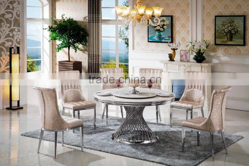 Modern marble dining table with chairs