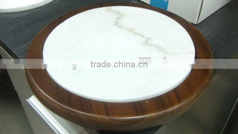 Marble Chopping Block Wooden Cutting Board Set with 4 Cheese Slicers and Knife Holder Drawer