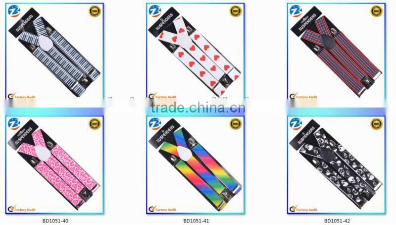 Classical Star Printed Elastic Mens and Ladies Braces Suspenders