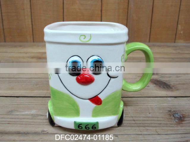 new cute decorative ceramic car mug,child mug,carton mug,car design mug