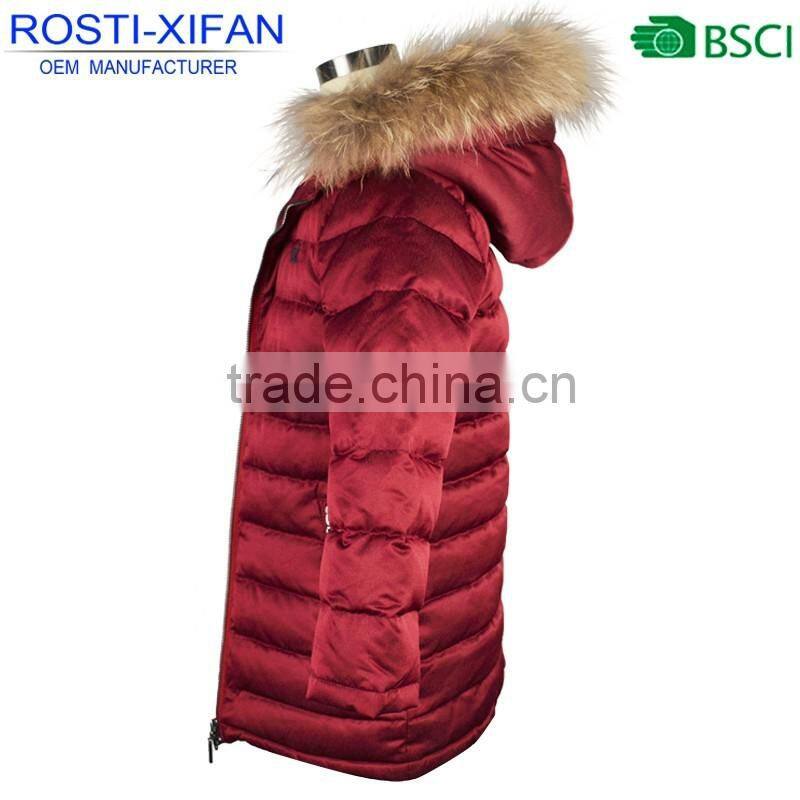 Duck Down Hooded Jacket with Detachable Raccoon Fur New Children Clothing 2016 Winter