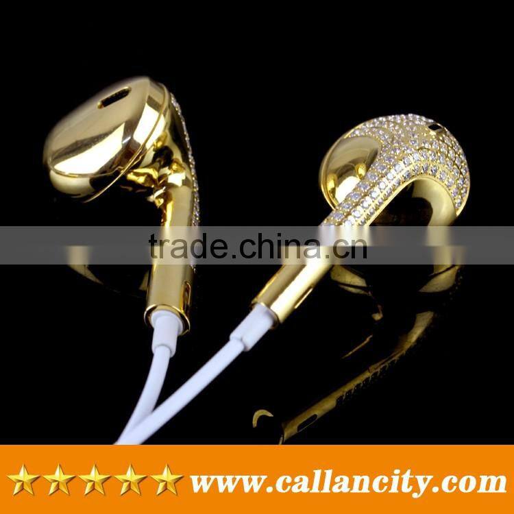 Best earphone company provide gold diamond tears headphone for iphone