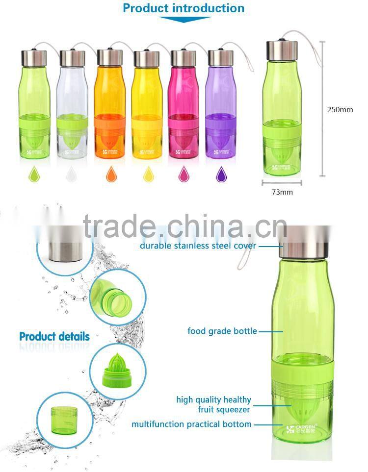 Best selling product 700ml food grade kids plastic fruit infuser water bottle