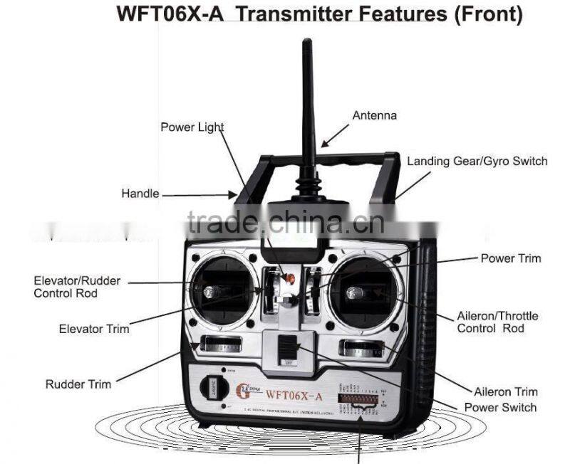 Promotion! WFLY WFT06X-A 2.4GHz 6 Channels Radio Control Transmitter for RC Model Quadcopter Drone