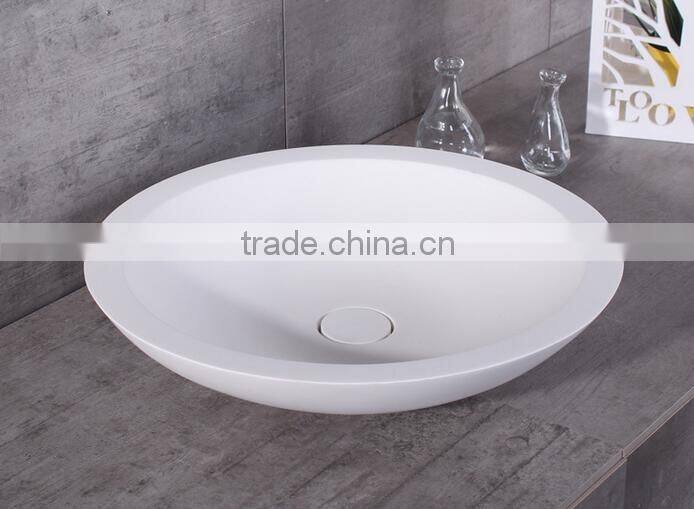 artificial stone resin basin,solid surface bathroom wash basins,Wall mounted acrylic solid surface wash basin