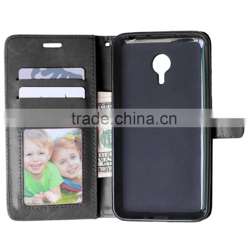 Mobile Phone PU Leather Flip Card-slot Case for Meizu MX4 Pro