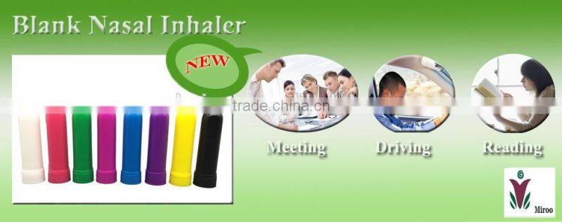 High quality blank Nasal Inhaler sticks, Nasal inhaler sticks with high quality cotton wick, 8 colors nasal inhaler blank