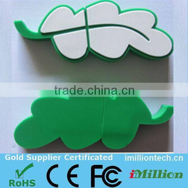 custom pvc leaf shape usb pendrive cute usb thumb drive,usb stick 4GB accept Payapl