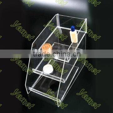 Factory price High quality cosmetic display table lucite cosmetic organizer plexiglass makeup product display