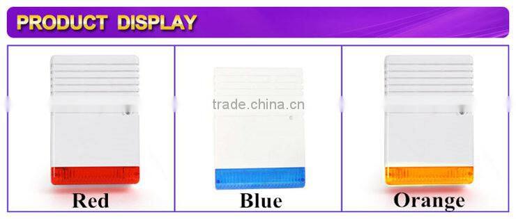 Home security battery backup with flash outdoor siren/bell box