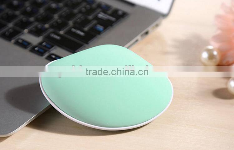 Multifunctional Mobile Phone Portable Seashell Shape Hand Warmer 4000mah Power Bank External Battery Pack Charger