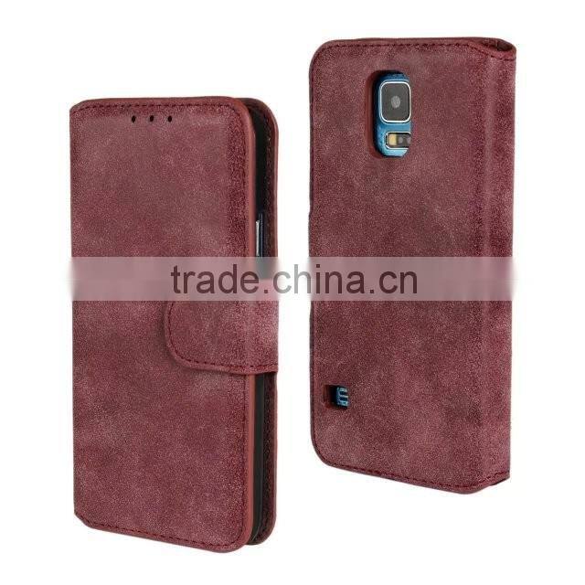 Magnet Leather Flip Case For Samsung Galaxy S5 I9600 , For Samsung S5 Case Leather