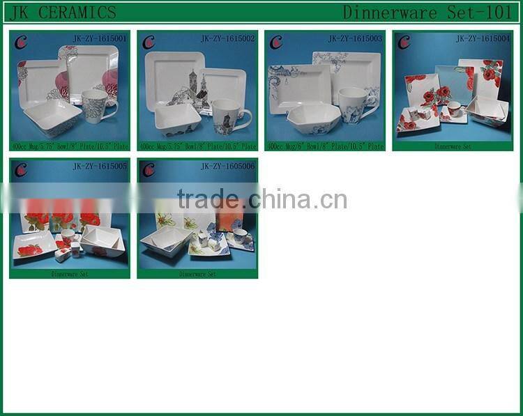 Hot sale hotel used white restaurant dinnerware set 4pcs 16 pcs 20 pcs