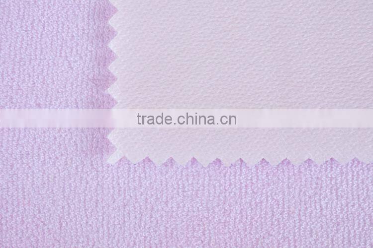 Laminated to cotton terry fabric for baby cot sheet