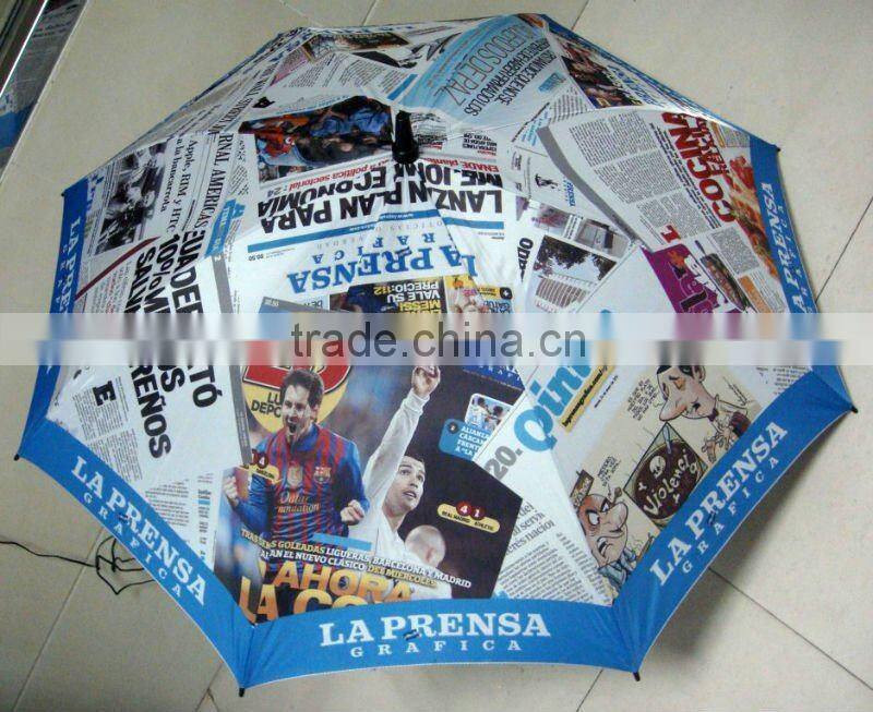 strong windproof double ribs straight newspaper umbrella